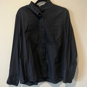 *Like New* Banana Republic Cotton Tuxedo Blouse. Women’s XL. Black.